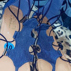 Denim Gladiator sandals